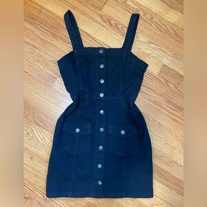 Black denim button down dress DIVIDED